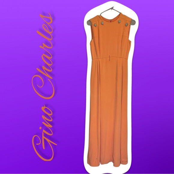 Gino Charles Dresses & Skirts - Vintage Gino Charles 1960s Mid-Century Coral Cocktail/Evening Maxi Dress